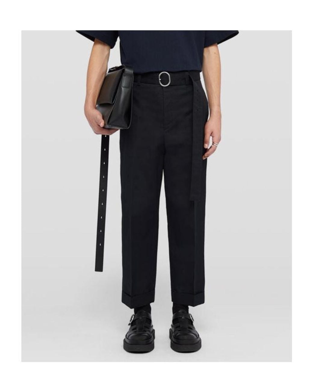 Jil Sander Black Belted Trousers for men