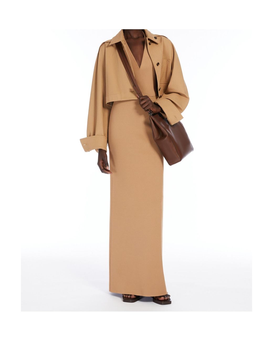 Max Mara Natural Smalto Button-Up Cropped Jacket