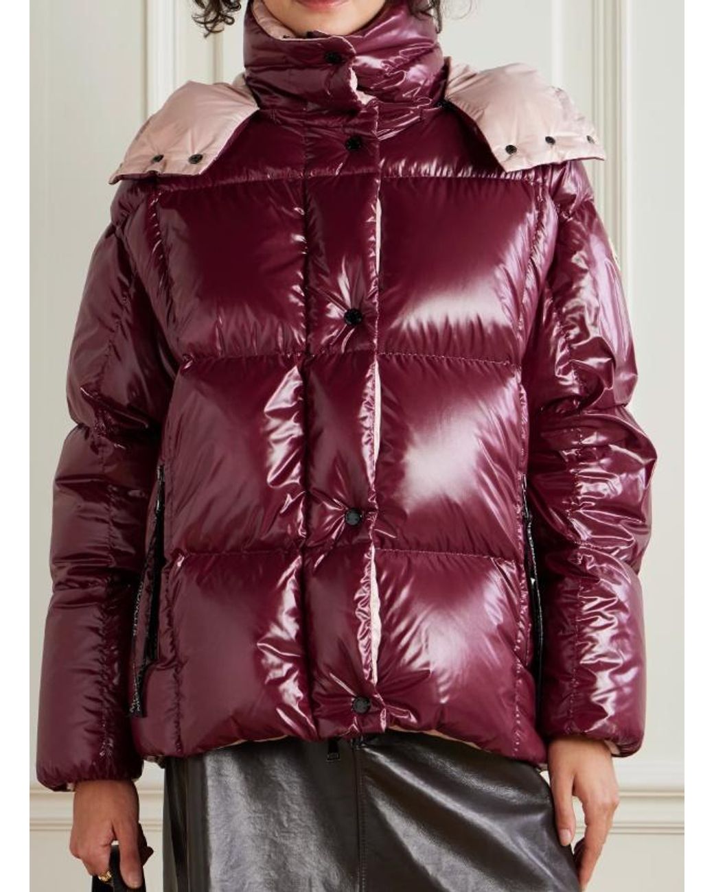 Moncler Purple Parana Hooded Short Down Jacket
