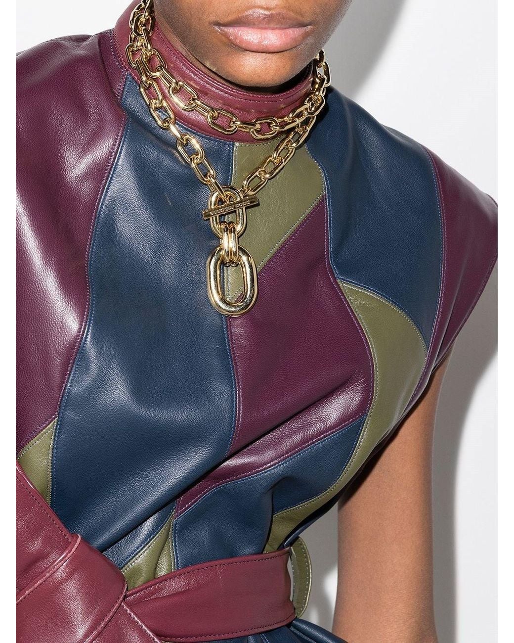 Rabanne Metallic Double-Wrap Chain Necklace