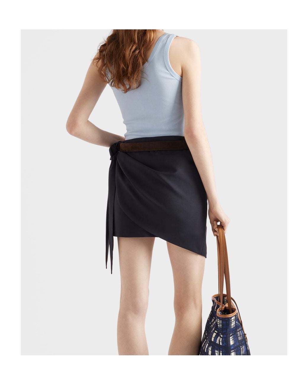Prada Blue Ribbed Knit Top