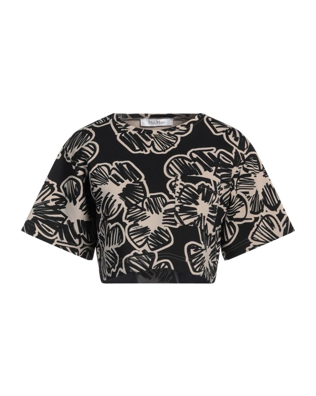 Max Mara Black Two-Color Short-Sleeved T-Shirt