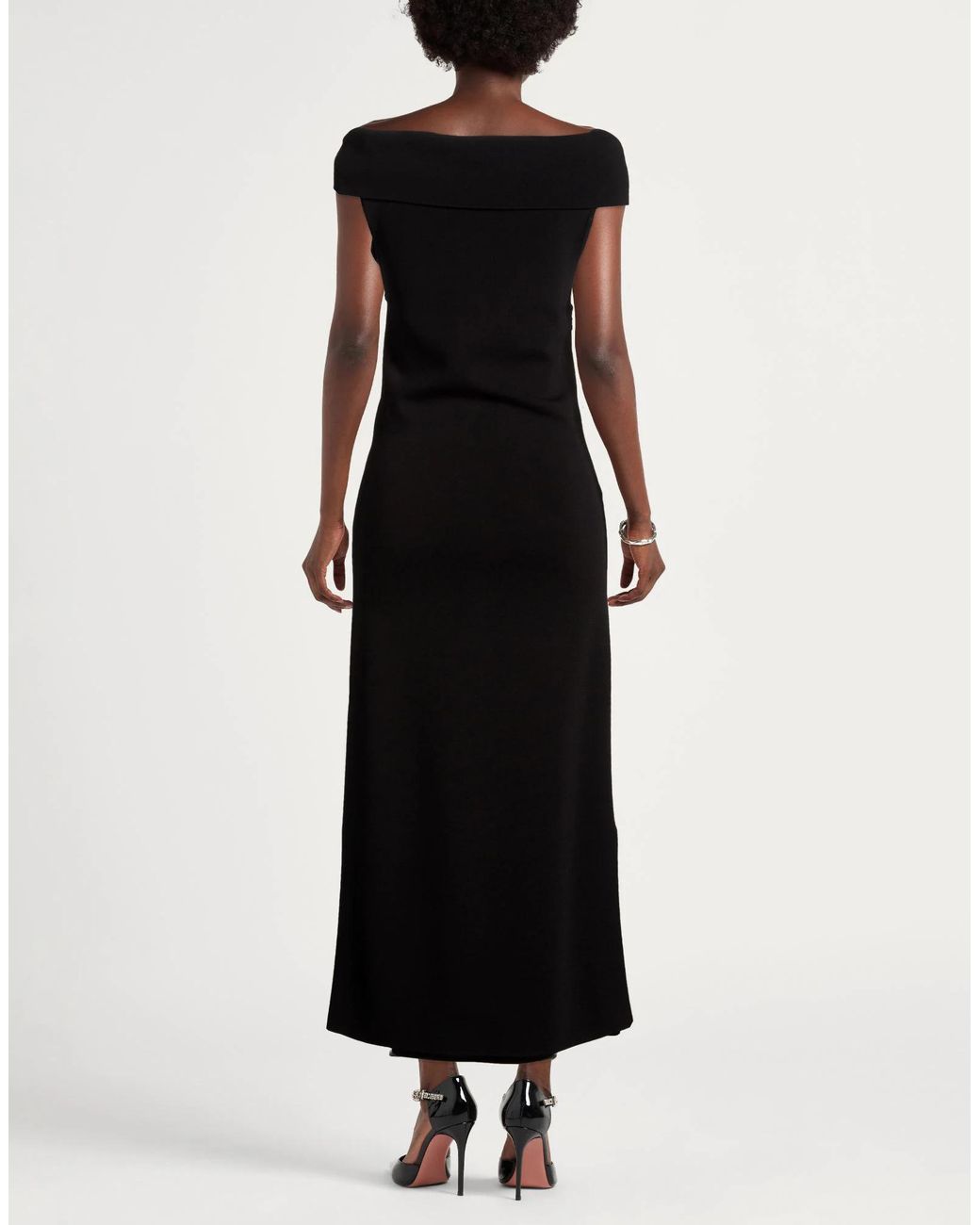 Max Mara Black Simple Solid-Color Dress