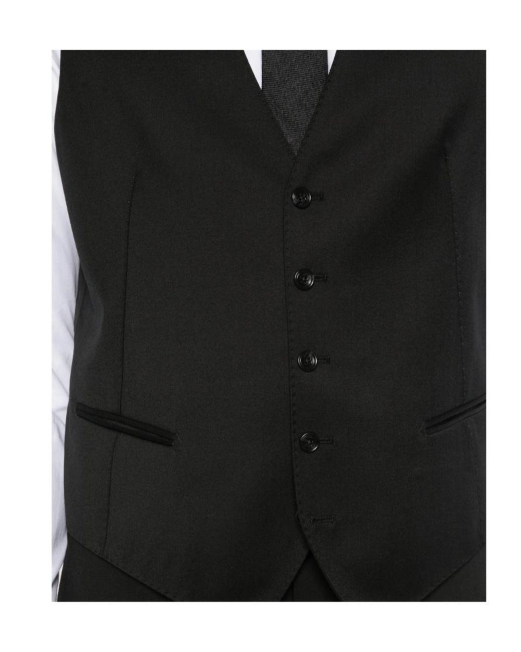 Tagliatore Black Vest With Patch Pockets for men