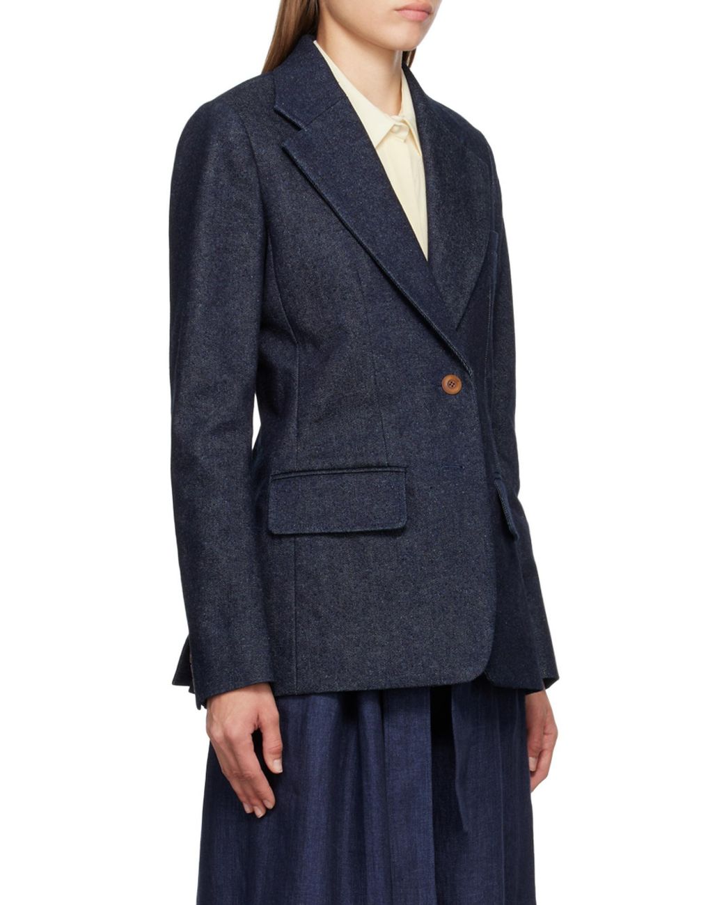 Chloé Blue Chloé Single-Breasted Tailored Jacket