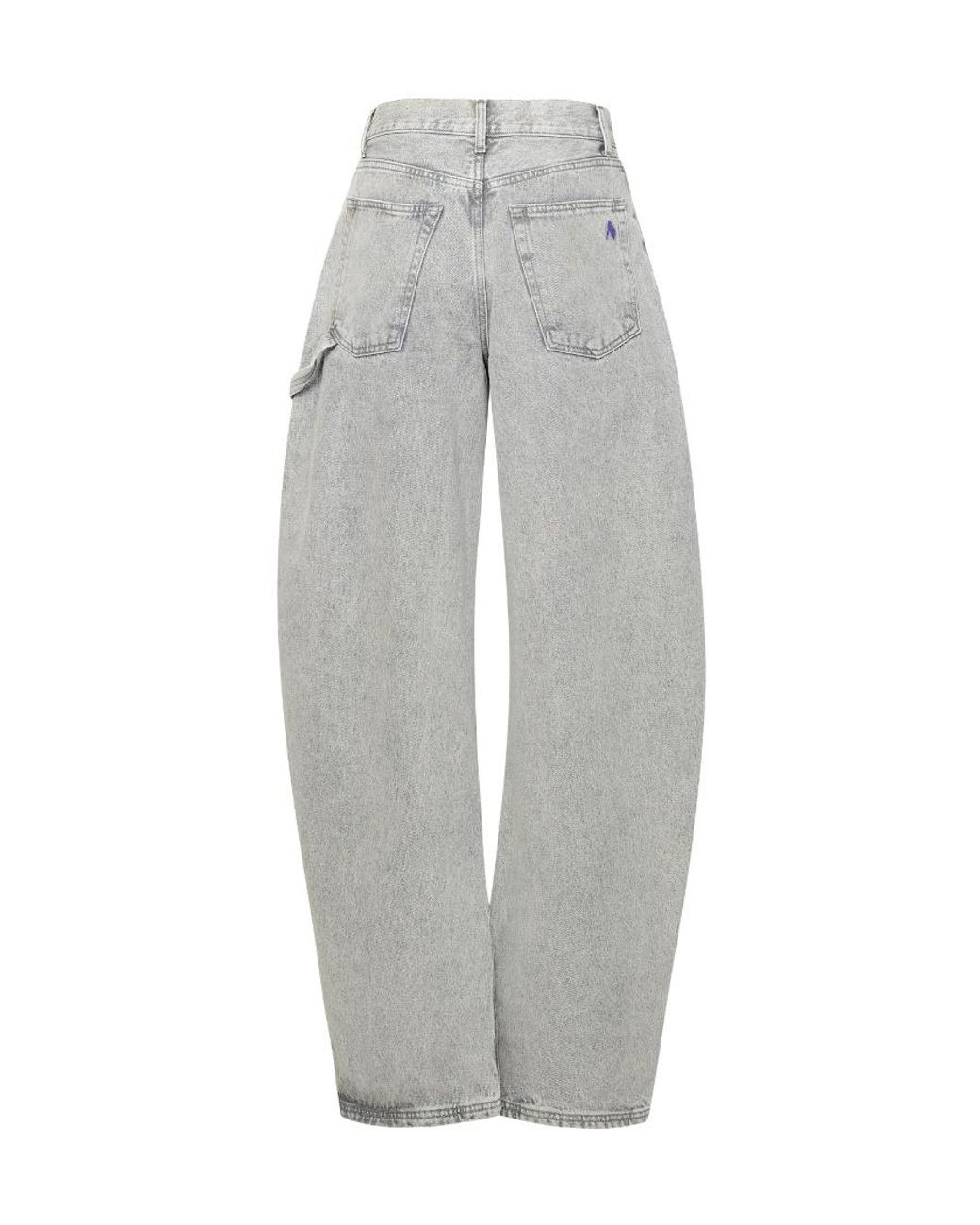 The Attico Effie High-Waist Wide-Leg Jeans in Gray | Lyst