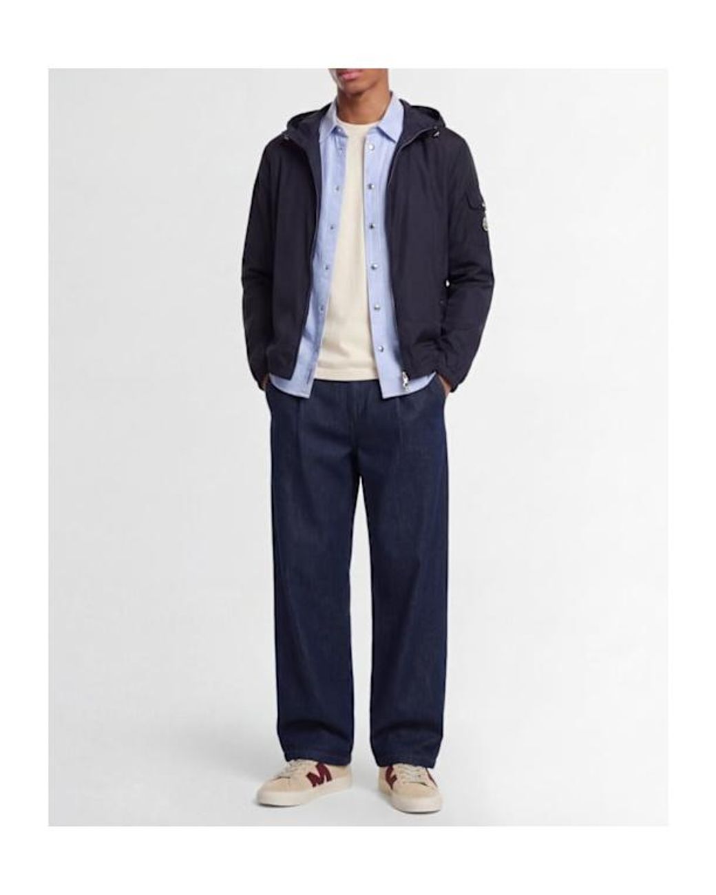 Moncler Blue Etiache Nylon Hooded Rain Jacket for men