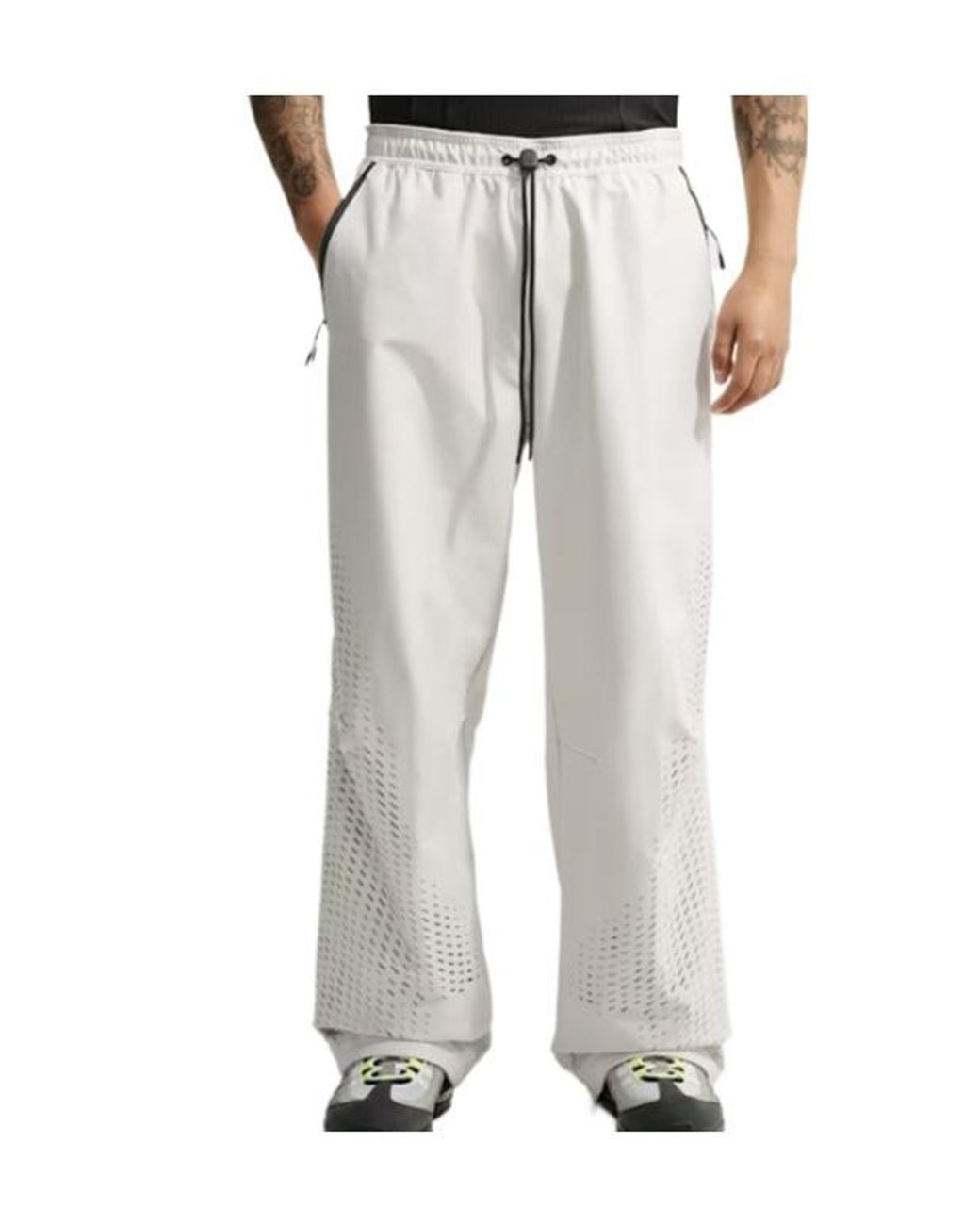 Nike White Laser-Cut Wide-Leg Pants for men