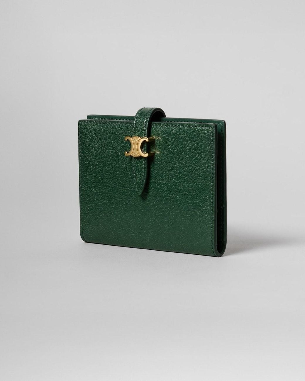 Céline Green Bi-Fold Card Holder Triomphe Pontet