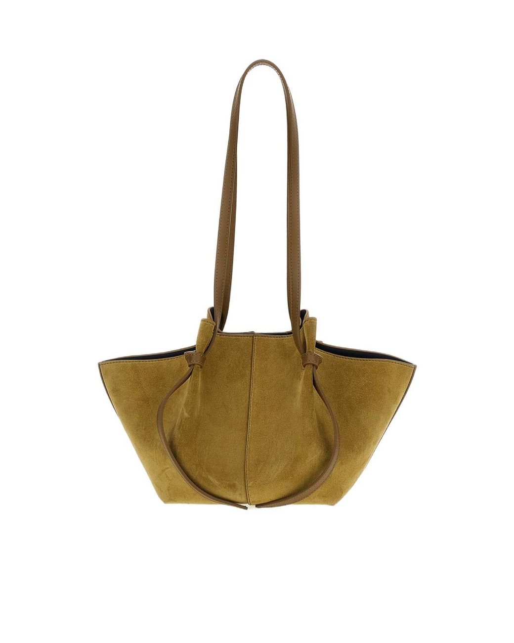 Yuzefi Metallic Mochi Knot-Detail Suede Shoulder Bag