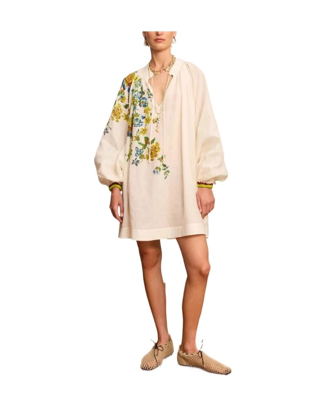ALÉMAIS Natural Phyllis Mini Dress