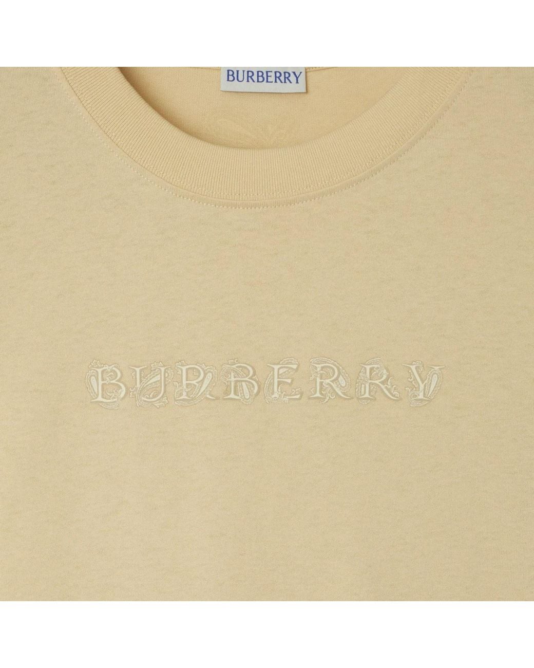 Burberry Natural Logo Embroidered Crewneck T-Shirt