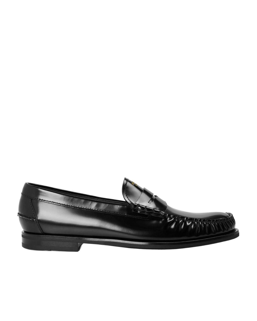 Prada Black Foil Moccasin Loafers for men