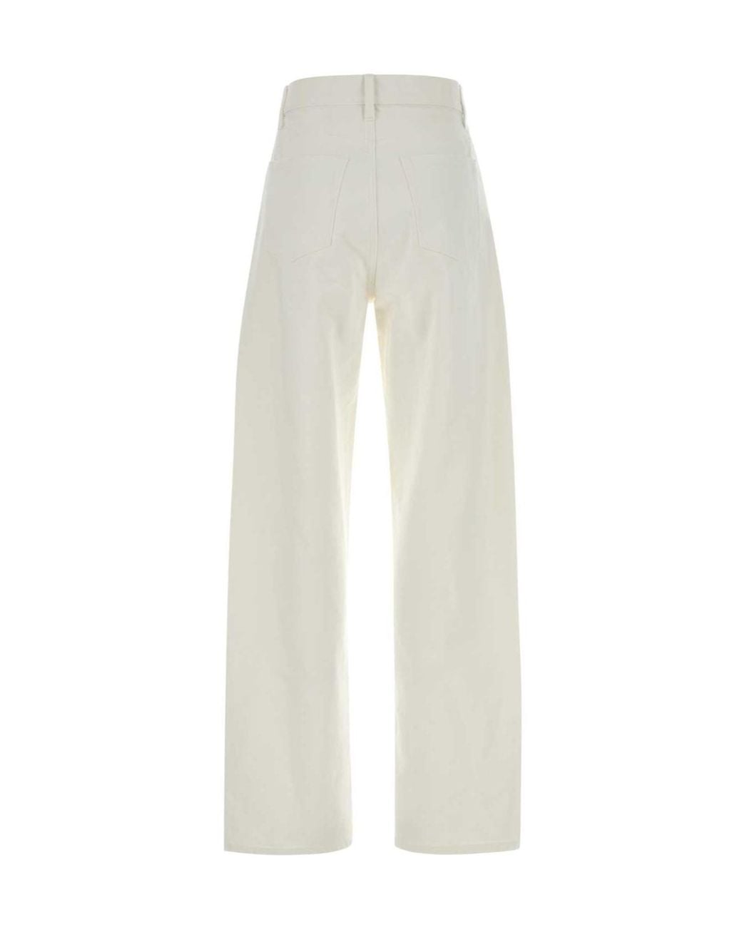 Jil Sander White High Waist Denim Trousers