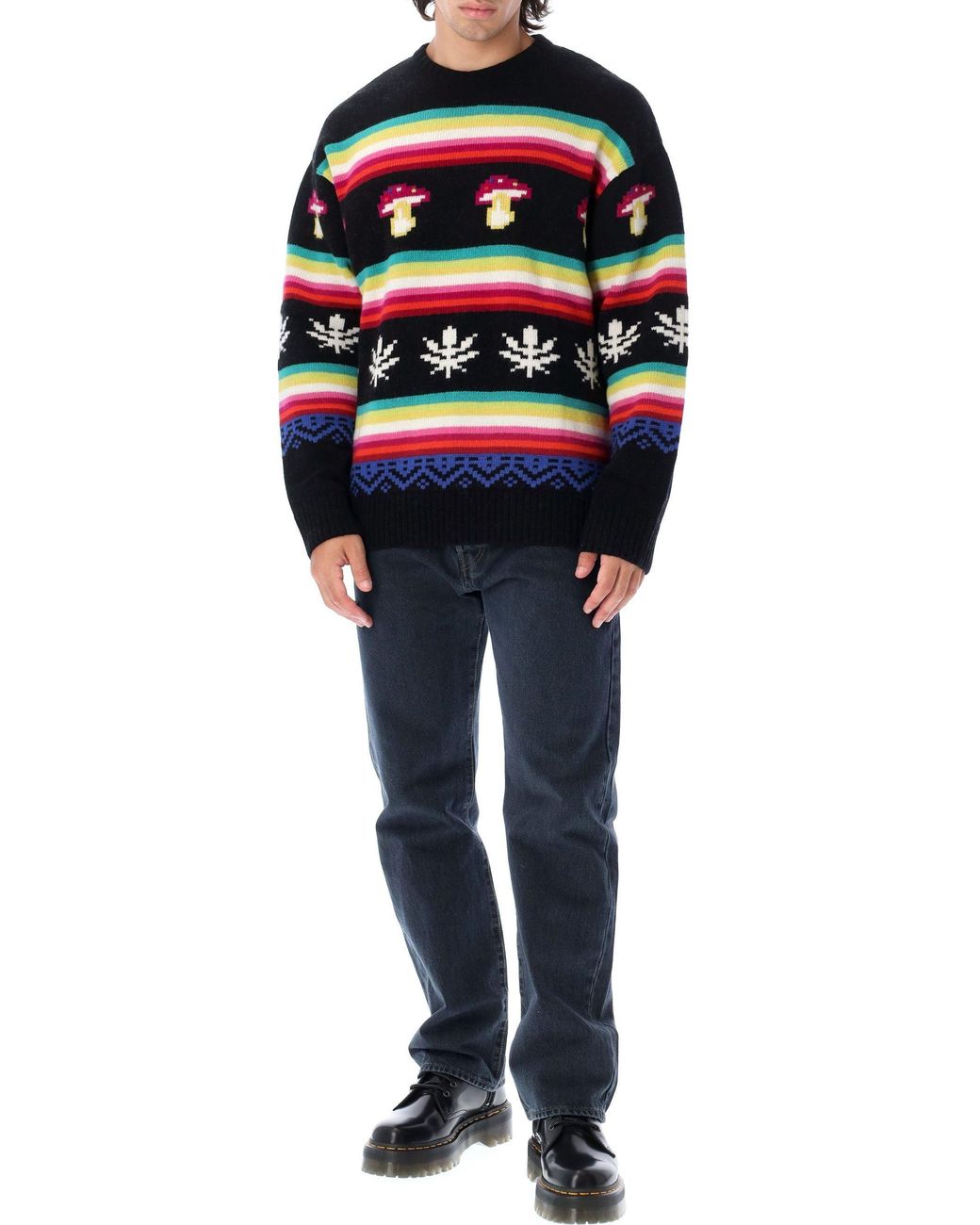 MSGM Blue Crew Neck Sweater for men
