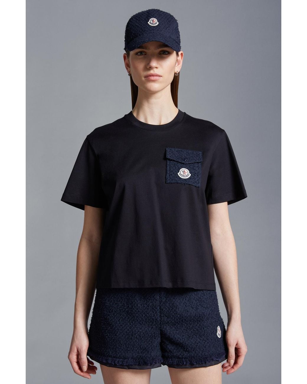 Moncler Black Tweed Pocket Crewneck T-Shirt
