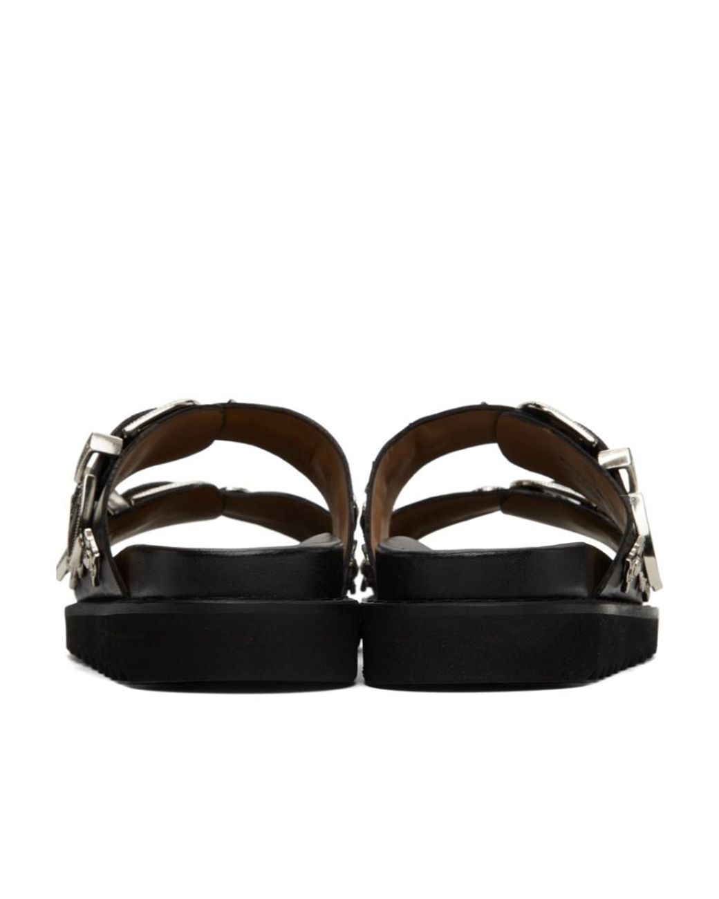 Toga Black Double Buckle Sandals