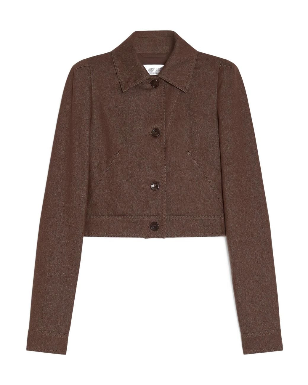 Max Mara Brown Carpa Button-Up Cropped Jacket