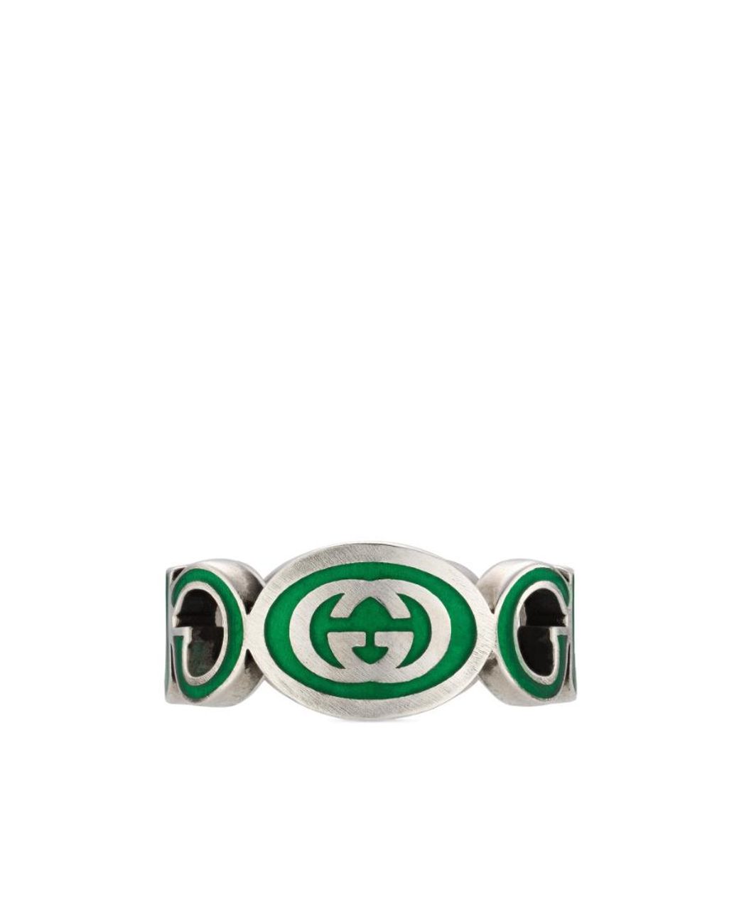 Gucci Green Interlocking G Pull-On Style Ring