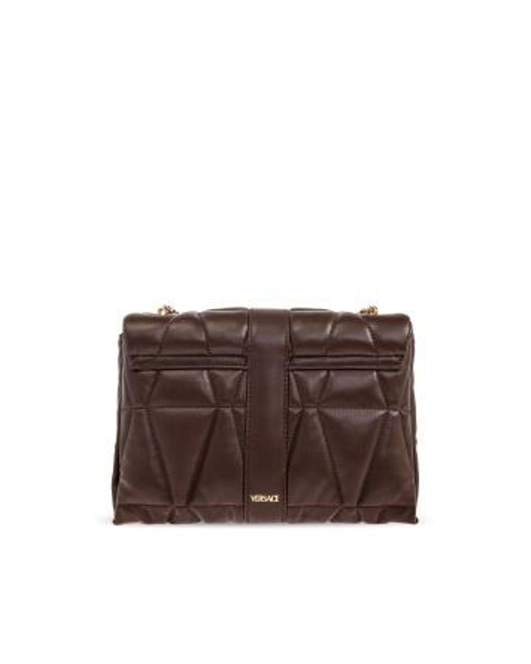 Versace Brown Medusa Chain-Linked Shoulder Bag