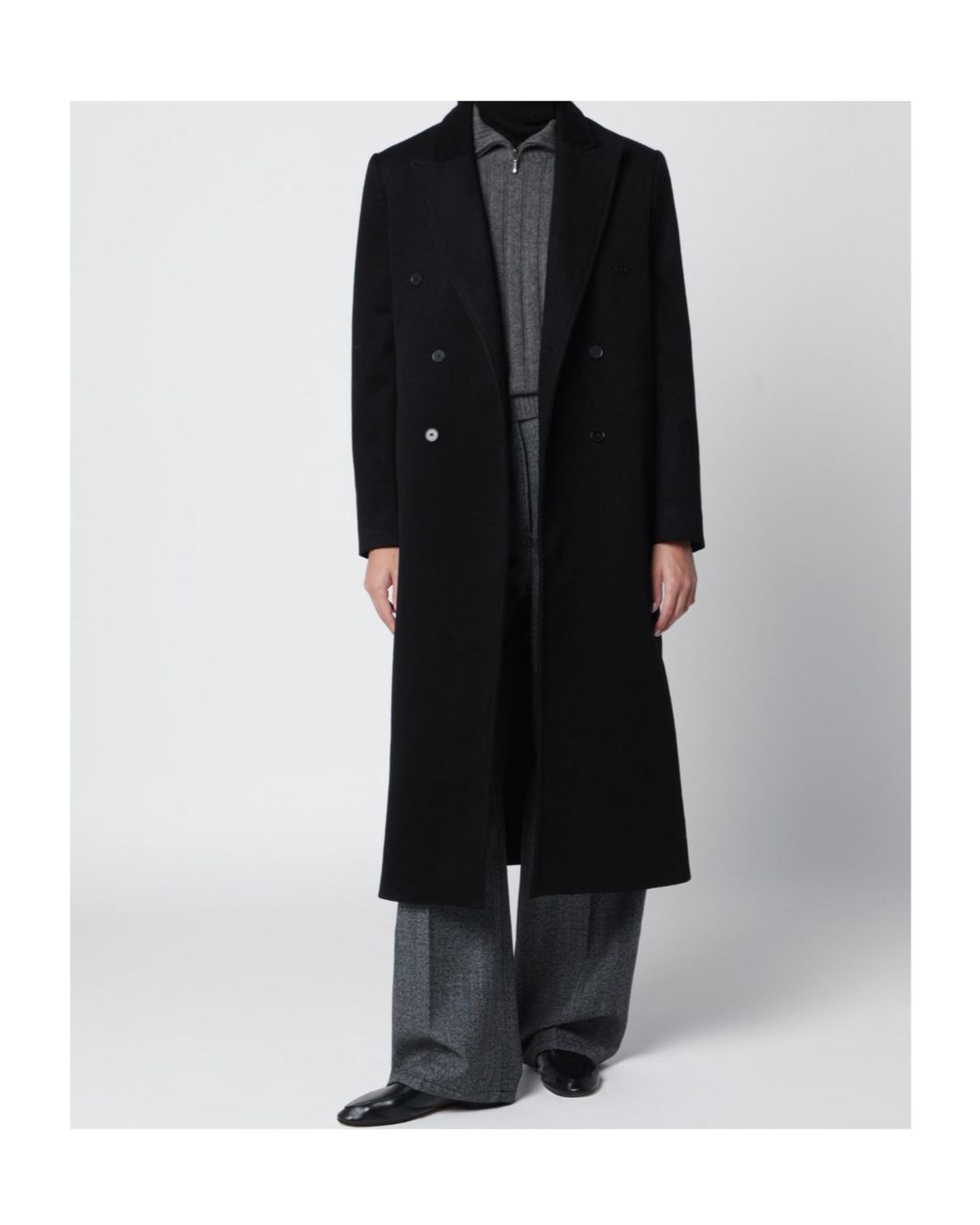 Loulou de Saison Black Double-Breasted Coat