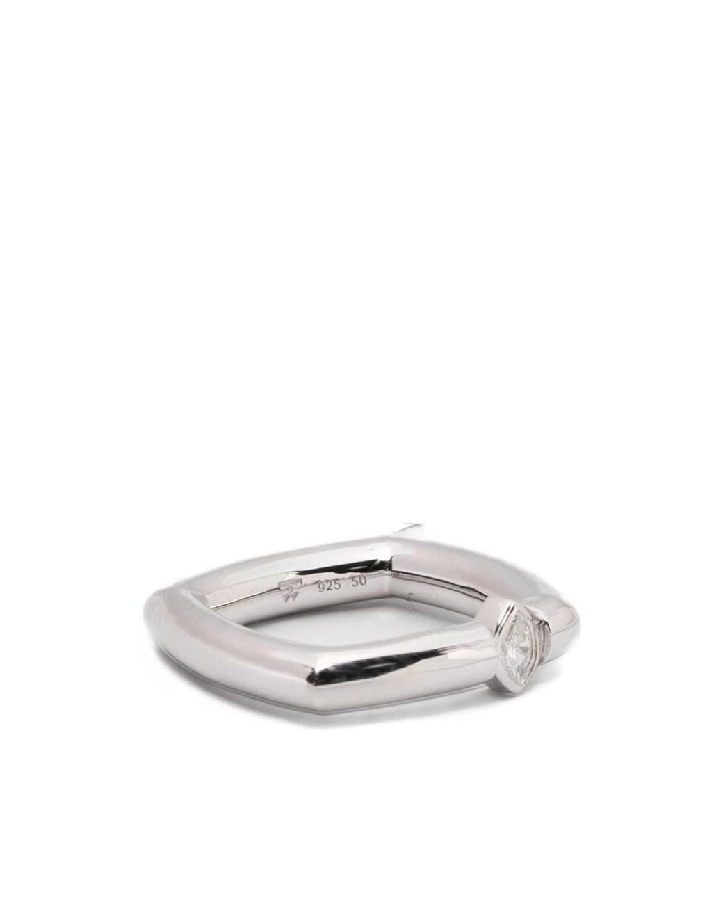 Tom Wood White Frame Slim Embellished Ring for men