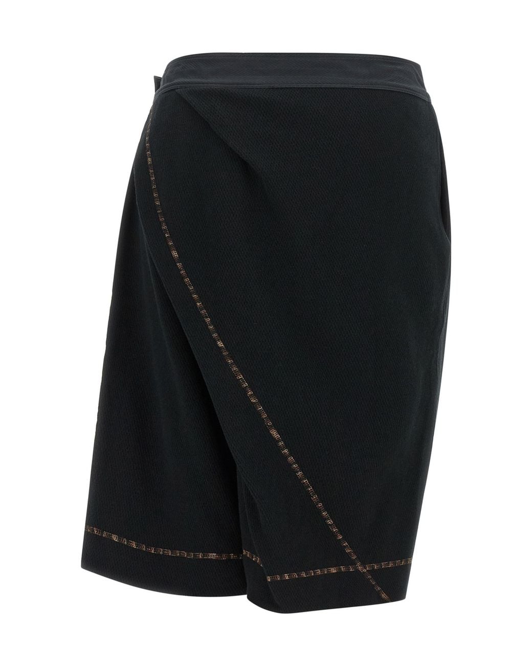 Kiko Kostadinov Black 'Petrel' Culotte Bermuda Shorts