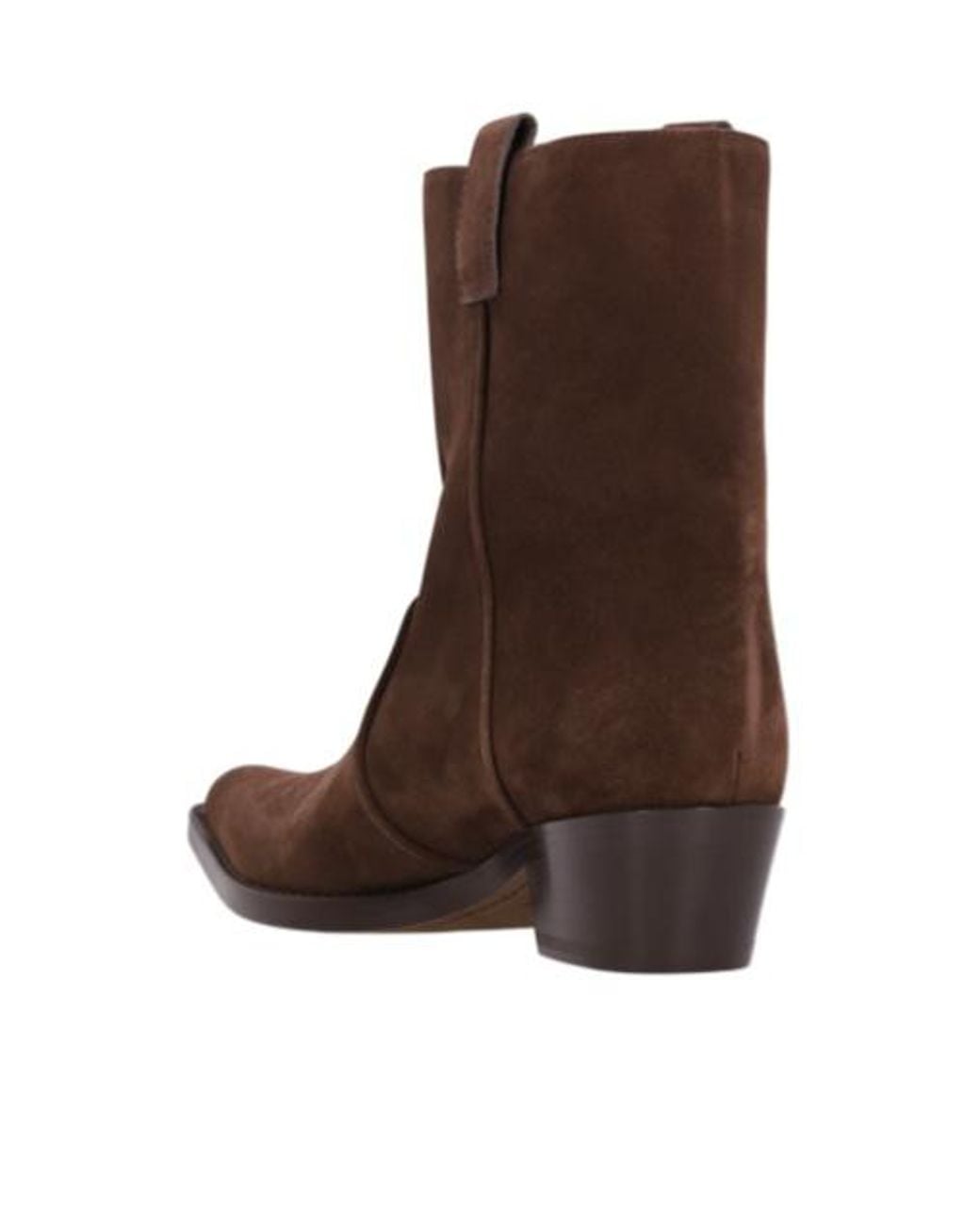 Khaite Brown Mid Heel Ankle Boots