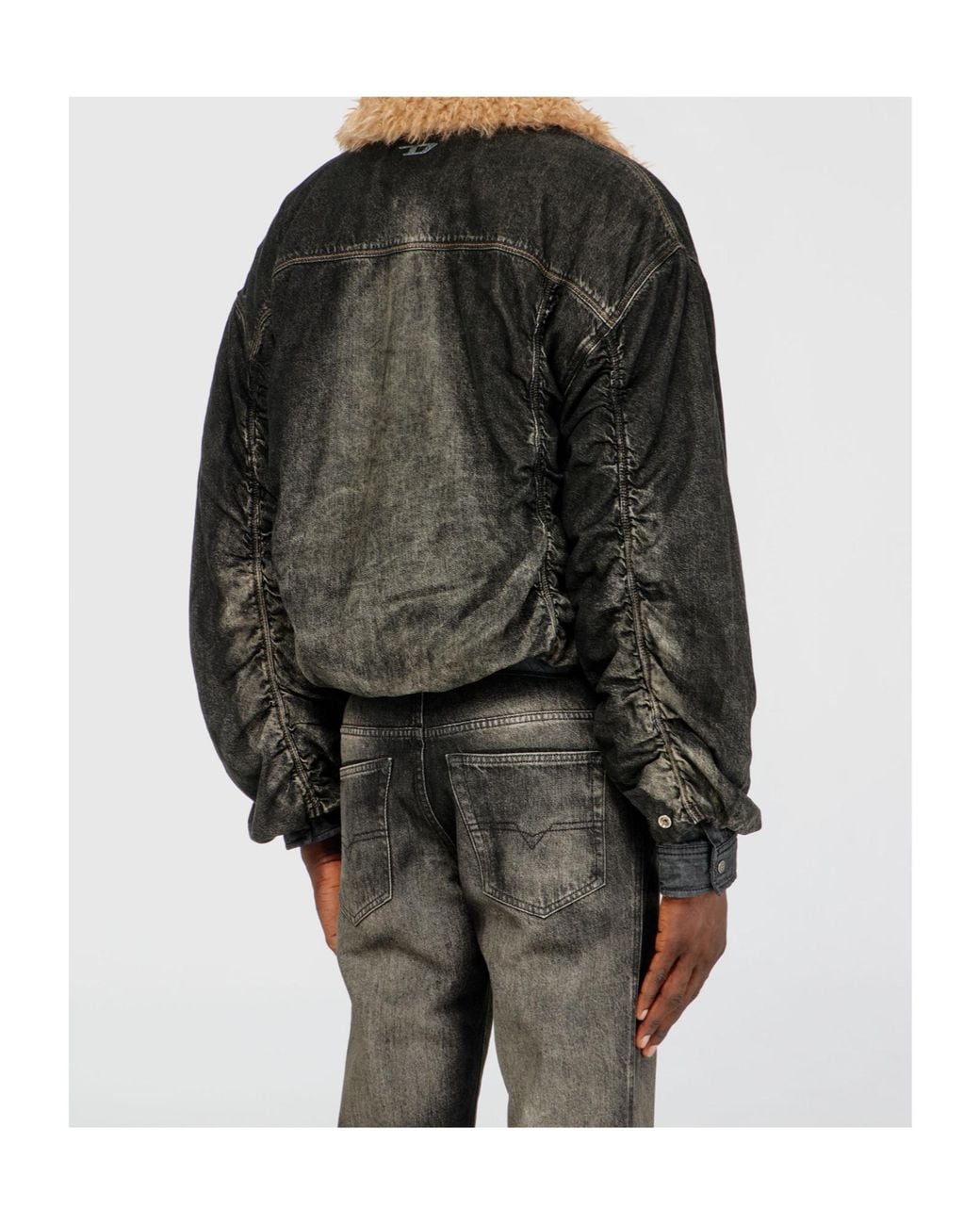 DIESEL Black D-Curly-Fsj Trucker Denim Jacket for men