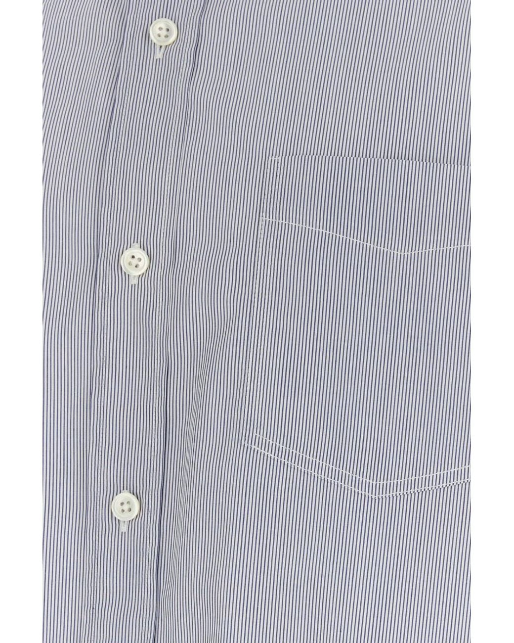 The Row Blue Embroidered Poplin Pompeo Shirt for men