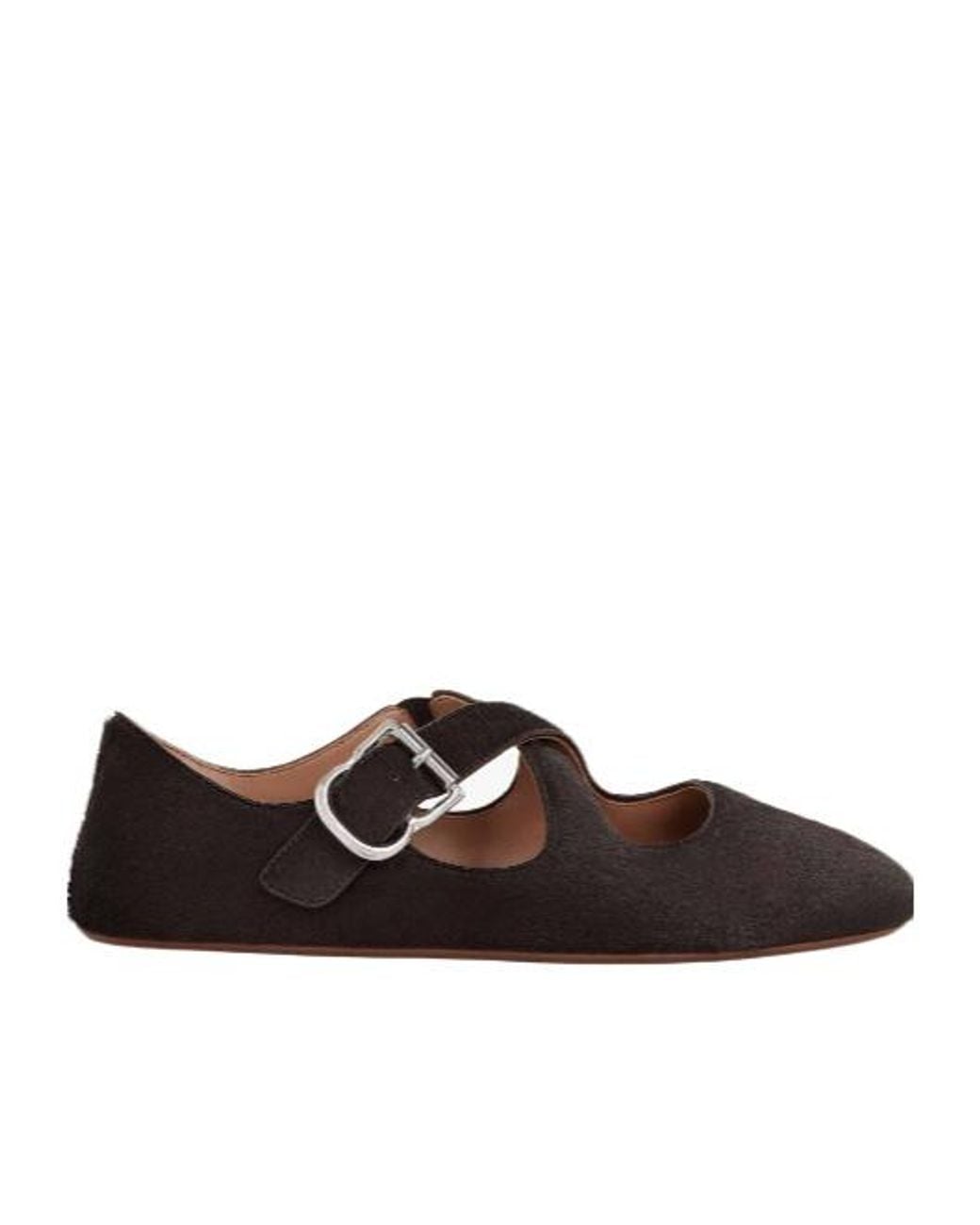 Alaïa Brown Criss Cross Ballet Flats