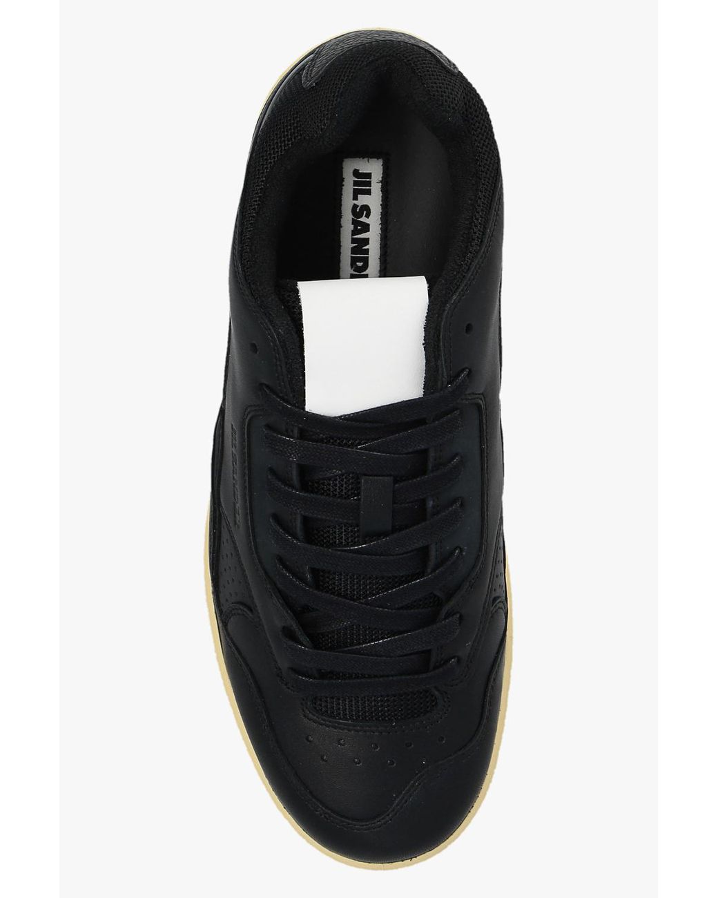 Jil Sander Black Round-Toe Lace-Up Sneakers