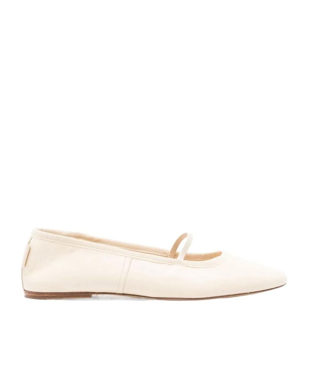 A.P.C. Natural Swan Leather Pointed-Toe Flats