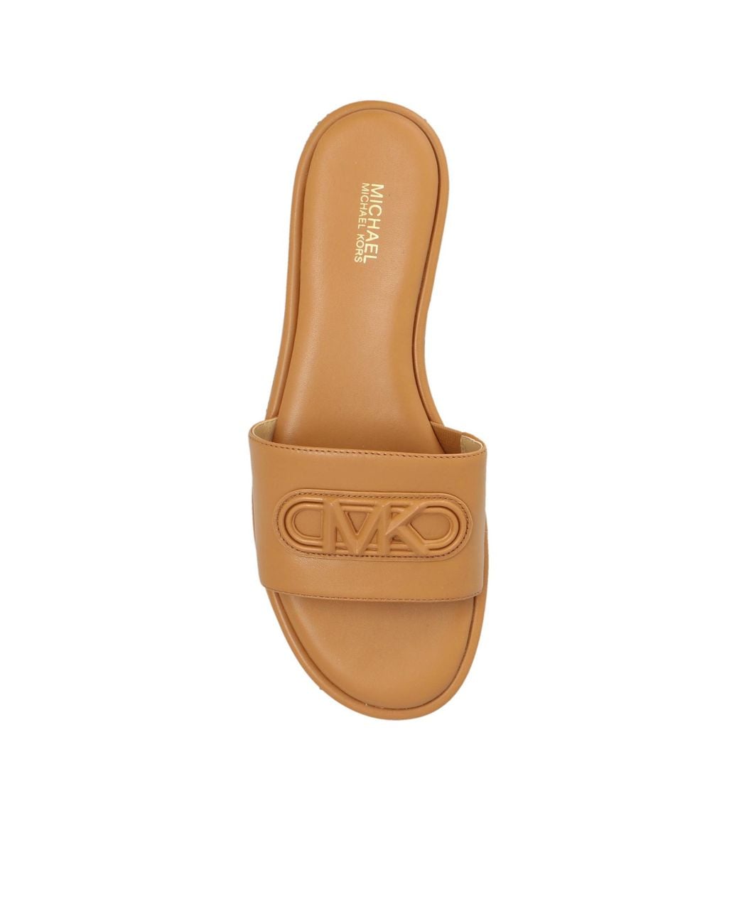 MICHAEL Michael Kors Brown Logo-Embossed Open-Toe Slides