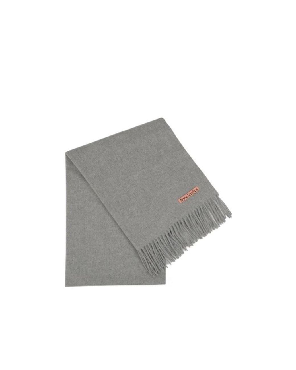 Acne Gray Logo Patch Scarf for men