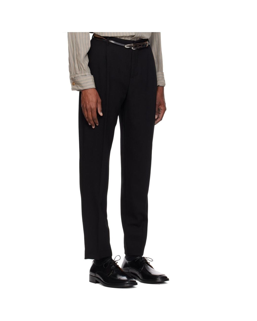 Magliano Black Sundance Pleated Casual Trousers for men