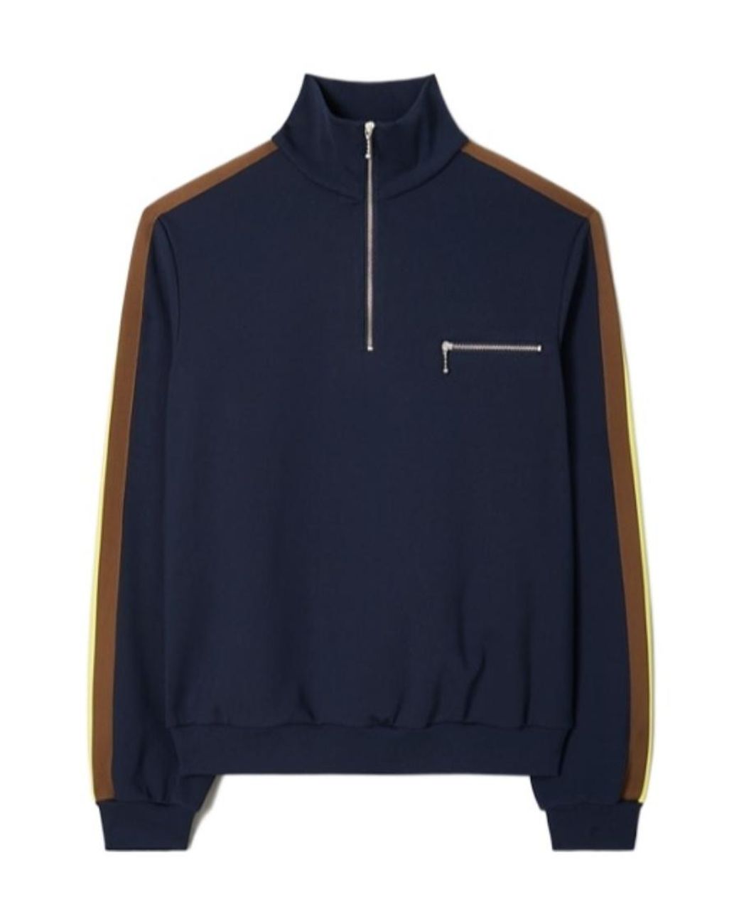 Tory Burch Blue Half-Zipped Knitted Top