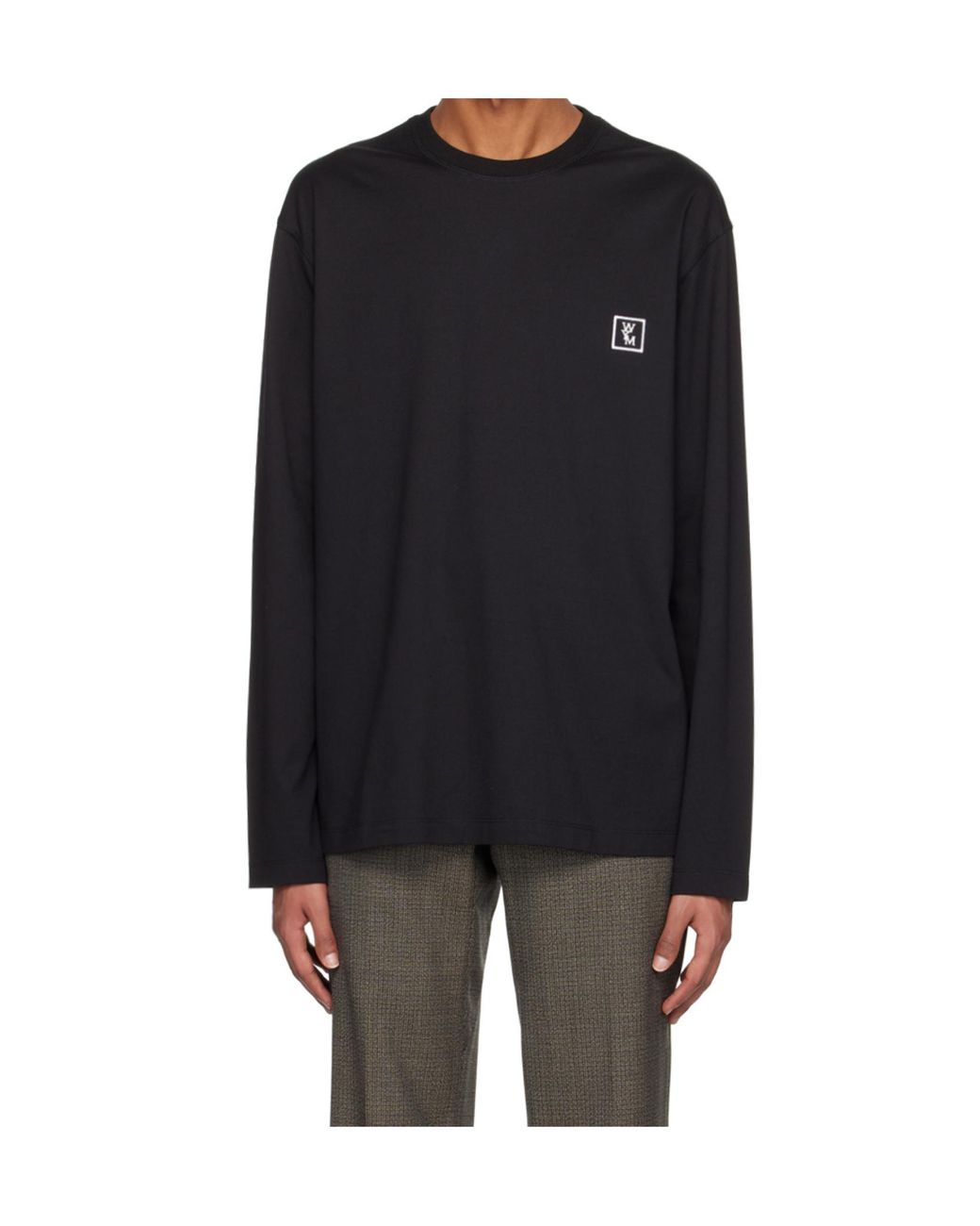 Wooyoungmi Black Long-Sleeve Cotton T-Shirt for men