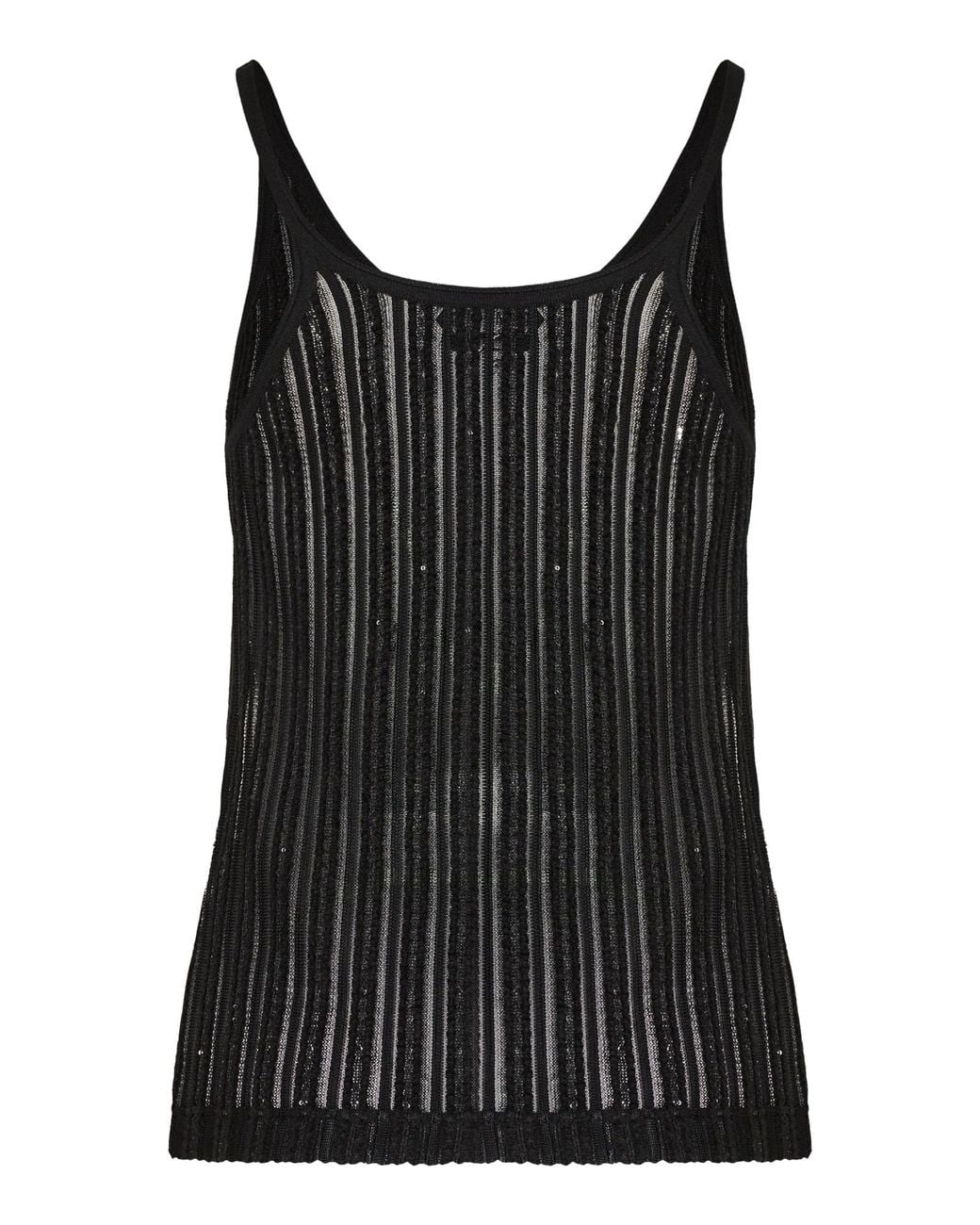 Tom Ford Black Sequin-Embellished Ribbed-Knit Top