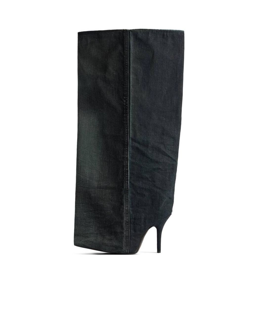 Balenciaga Black New Wader Distressed Boots