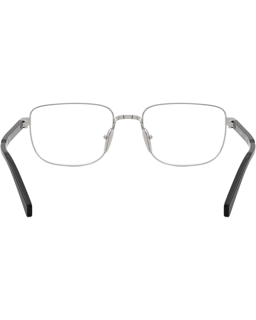 Prada Black Eyewear Rectangular Frame Glasses for men