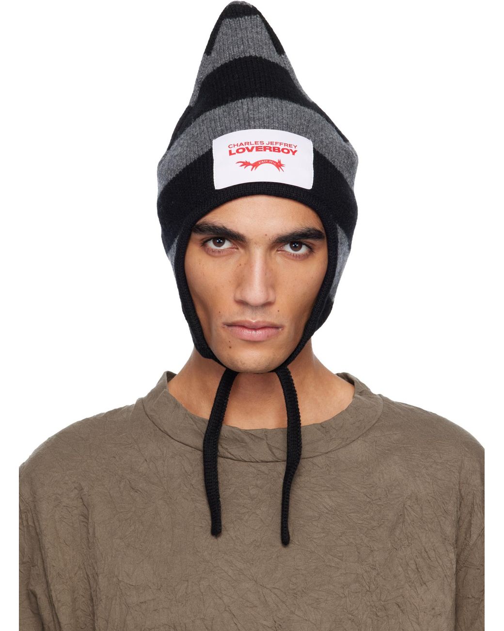 charlesjeffreyloverboy Black Wool Blend Knitted Hat for men