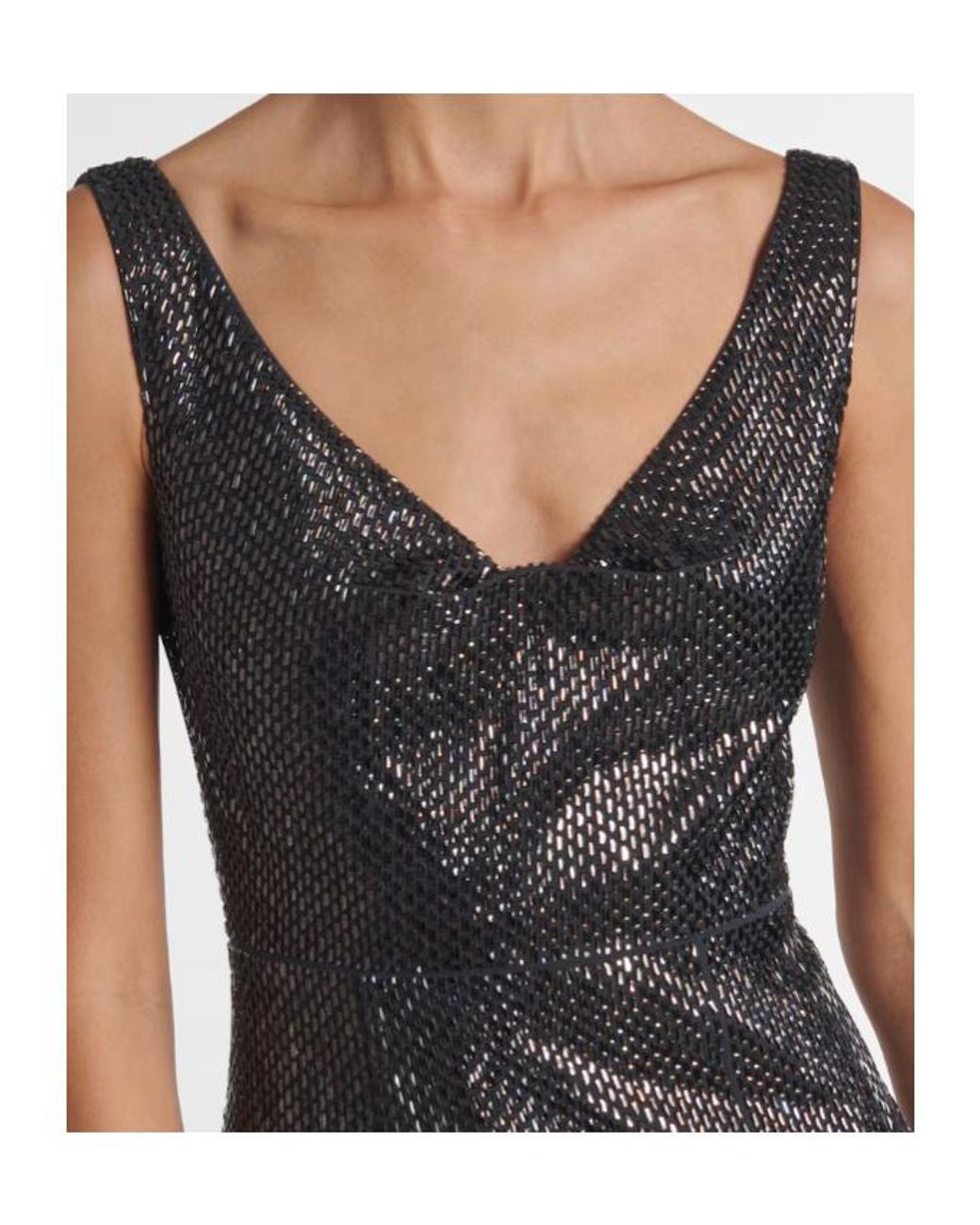 Roland Mouret Black Embellished Crêpe Gown