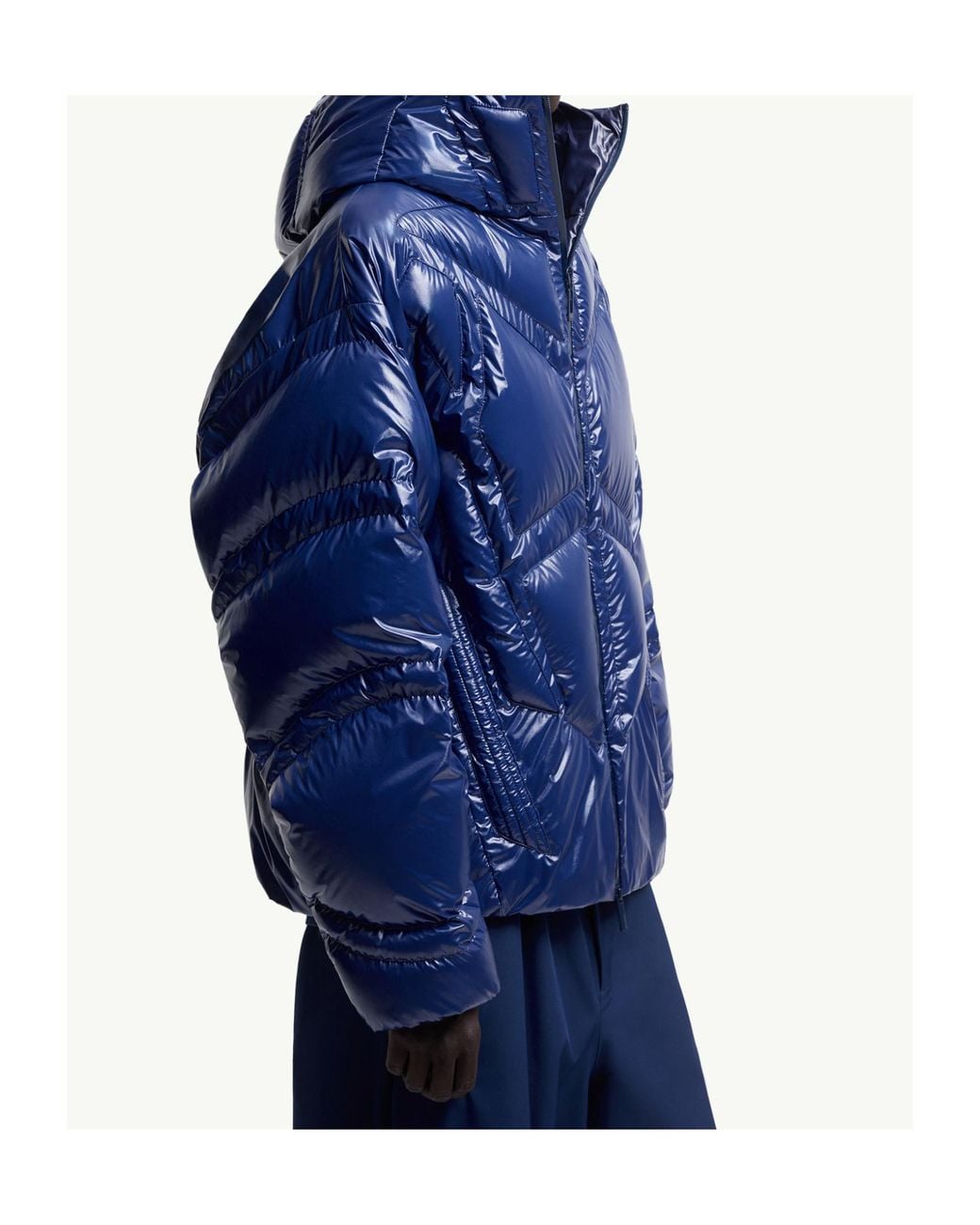 Moncler Blue Long-Sleeved Down Jacket for men