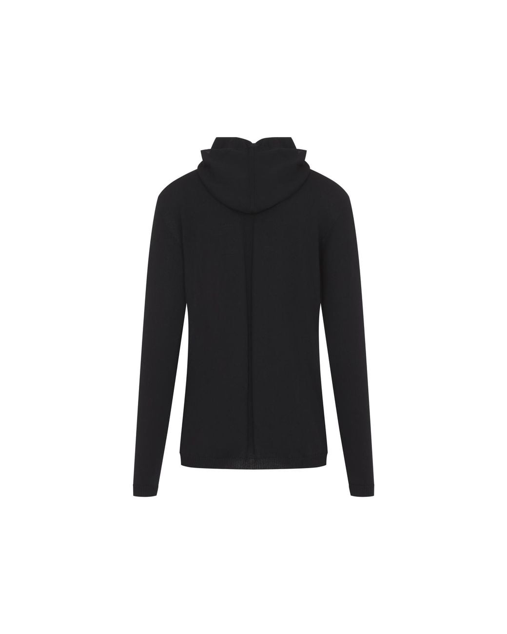 Rick Owens Black Central-Seam Hooded Sweater for men