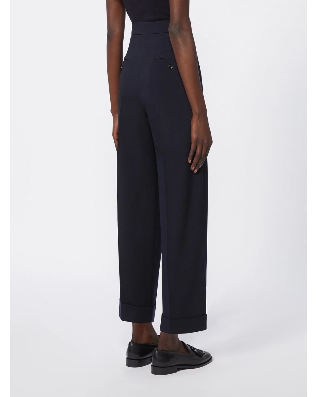 Max Mara Black Rugiada Pleated Pants