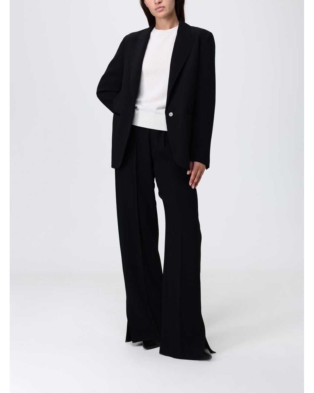Forte_forte Black Elastic-Waist Wide-Leg Pants