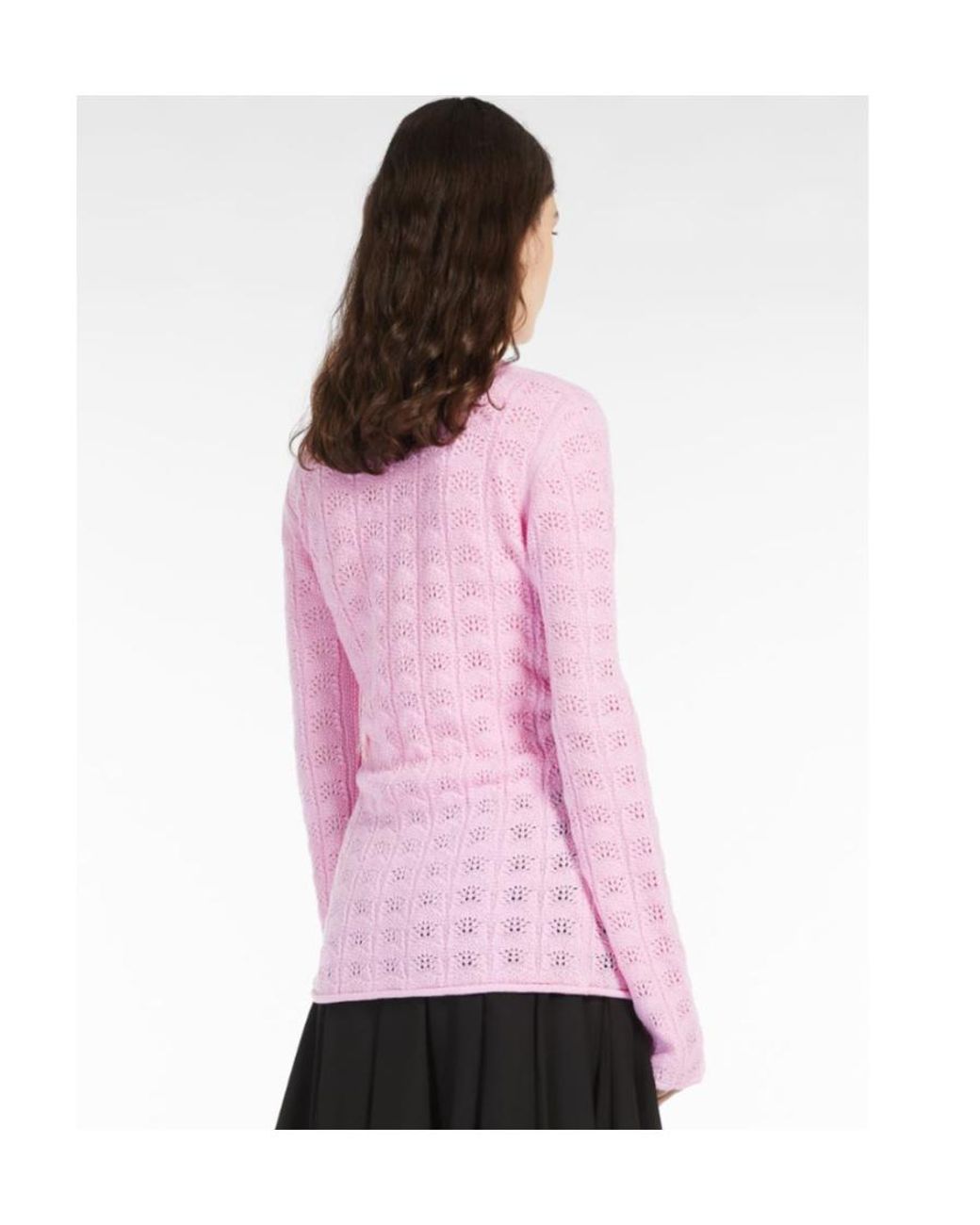 Sportmax Pink Logo Knitted Pullover