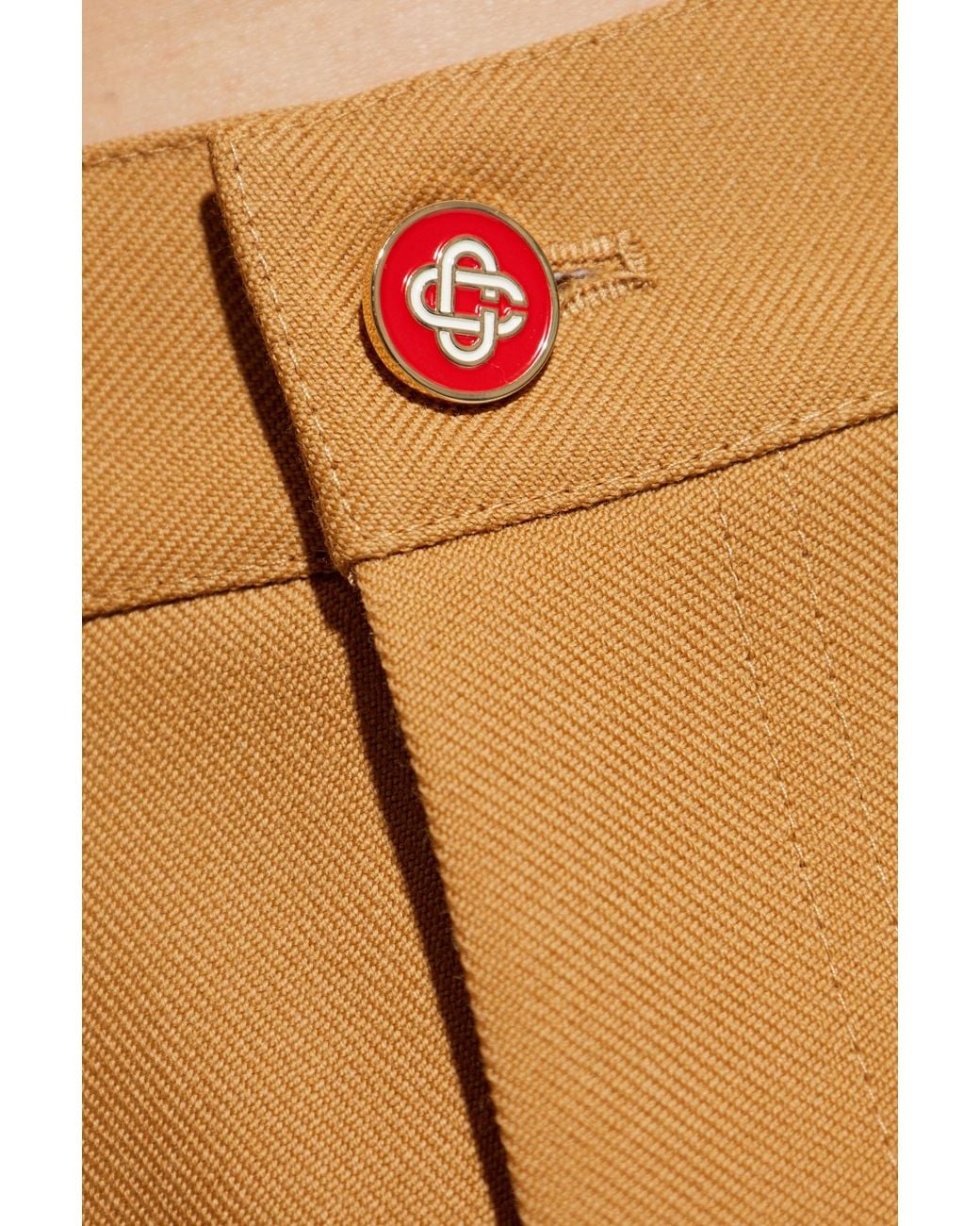 Casablanca Yellow Pleat-Detailing Shorts for men