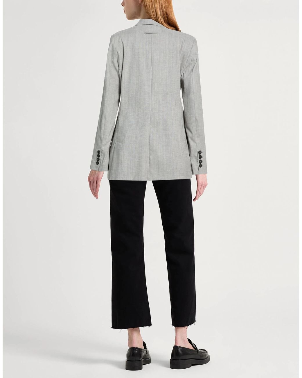 MAX&Co. Gray Minimalist Thin Wool Blazer